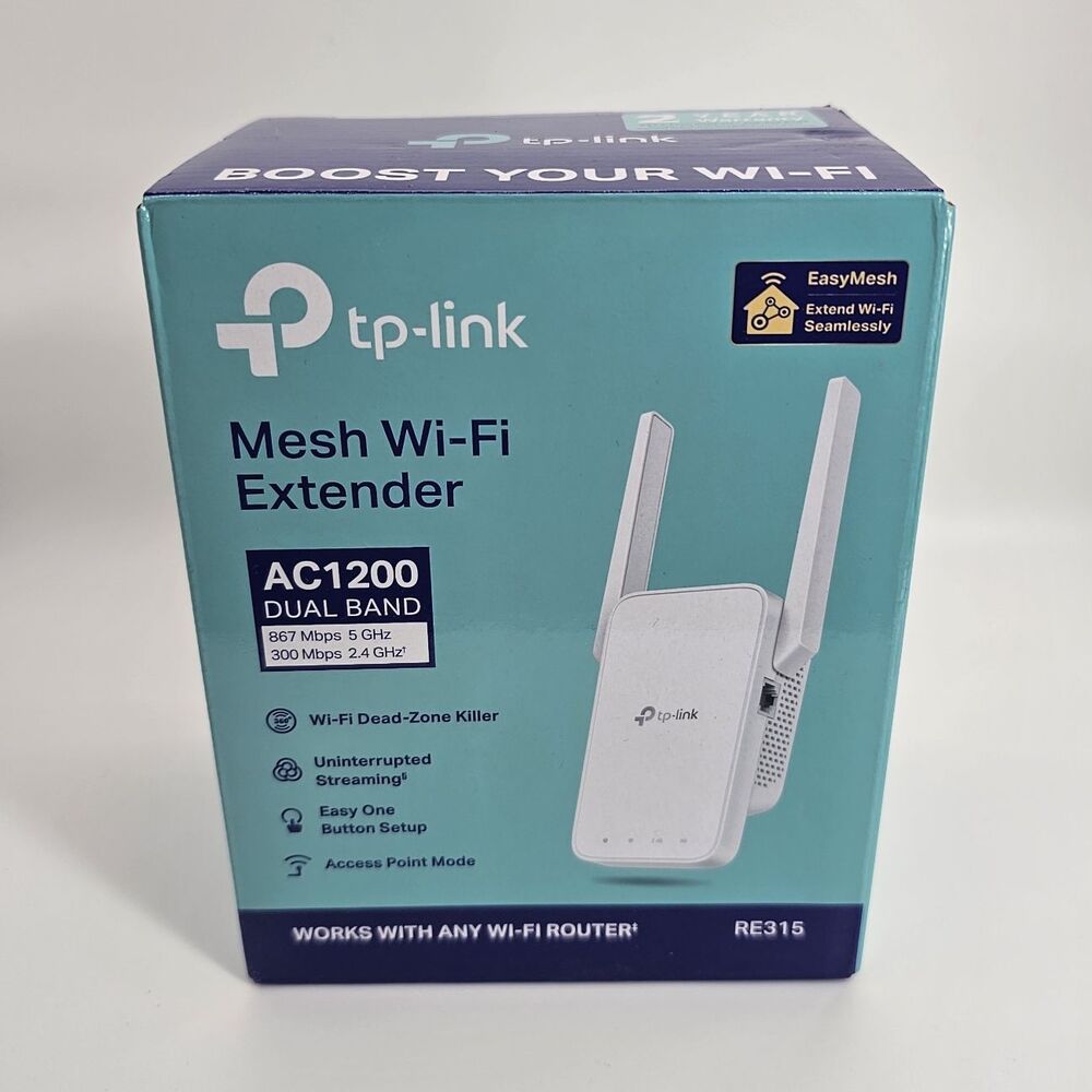 TP-LINK RE315 AC1200 Dual-Band Mesh Wi-Fi Extender WPS AP Mode Ethernet